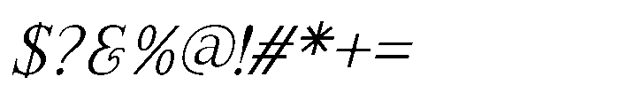 IT Oonelle Italic Font OTHER CHARS
