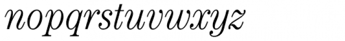 ITC Century Cond Light Italic Font LOWERCASE