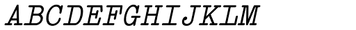 Italian Typewriter Unicode Slanted Font UPPERCASE
