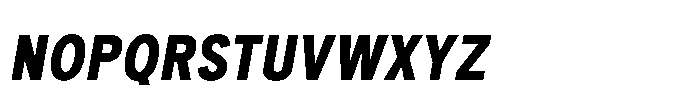 Itinera Narrow Bold Italic Font UPPERCASE