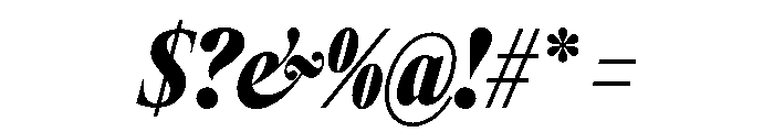Items CondensedBlackItalic Font OTHER CHARS