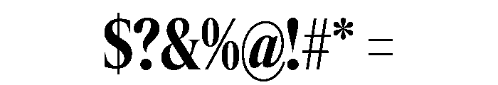 Items CondensedBold Font OTHER CHARS