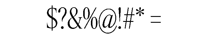 Items CondensedLight Font OTHER CHARS