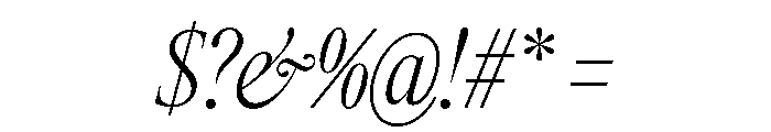 Items CondensedLightItalic Font OTHER CHARS