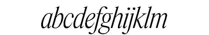 Items CondensedLightItalic FONT