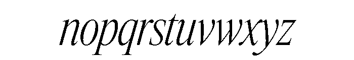 Items CondensedLightItalic Font LOWERCASE
