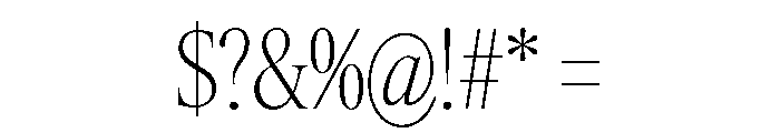 Items CondensedThin Font OTHER CHARS