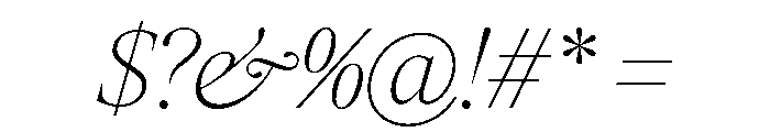 Items ThinItalic Font OTHER CHARS