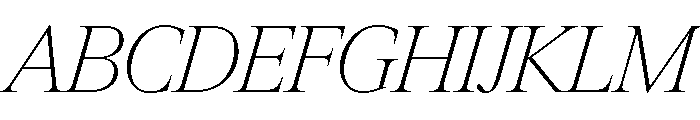 Items ThinItalic Font UPPERCASE