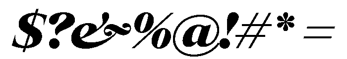 Items WideBlackItalic Font OTHER CHARS