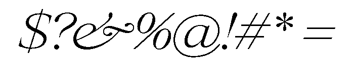 Items WideLightItalic Font OTHER CHARS