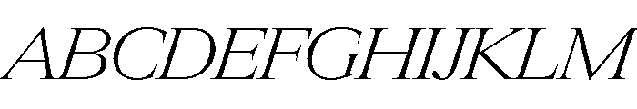 Items WideLightItalic Font UPPERCASE