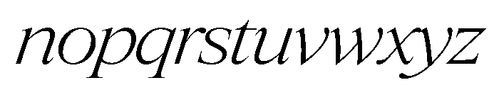 Items WideLightItalic Font LOWERCASE