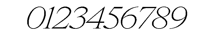 Items WideThinItalic Font OTHER CHARS