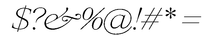Items WideThinItalic Font OTHER CHARS