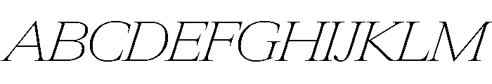 Items WideThinItalic Font UPPERCASE