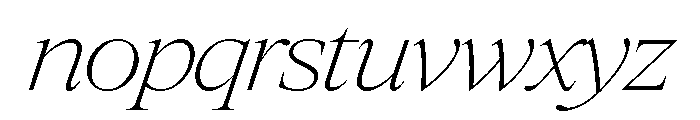 Items WideThinItalic Font LOWERCASE