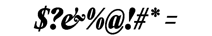ItemsText CondensedBlackItalic Font OTHER CHARS