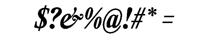 ItemsText CondensedBoldItalic Font OTHER CHARS