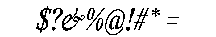 ItemsText CondensedBookItalic Font OTHER CHARS