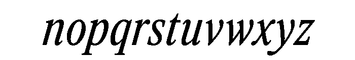 ItemsText CondensedBookItalic Font LOWERCASE
