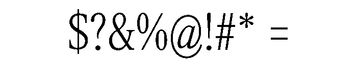 ItemsText CondensedLight Font OTHER CHARS