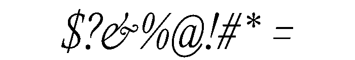 ItemsText CondensedLightItalic Font OTHER CHARS