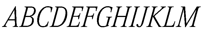 ItemsText CondensedLightItalic Font UPPERCASE