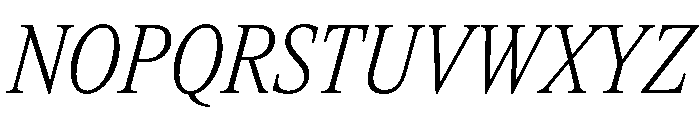 ItemsText CondensedLightItalic Font UPPERCASE