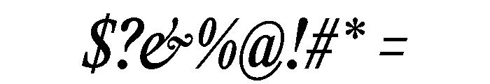 ItemsText CondensedMediumItalic Font OTHER CHARS