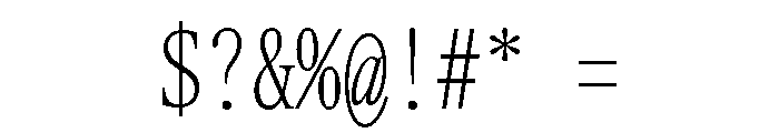 ItemsText CondensedMonospaced Font OTHER CHARS