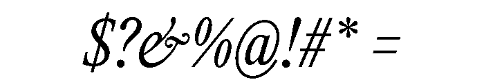 ItemsText CondensedRegularItalic Font OTHER CHARS