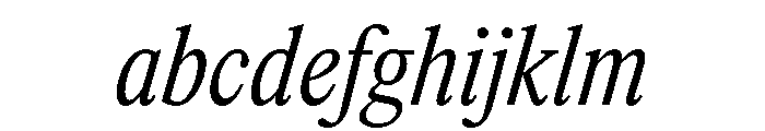 ItemsText CondensedRegularItalic FONT