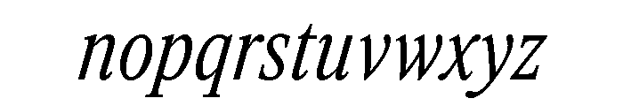 ItemsText CondensedRegularItalic Font LOWERCASE