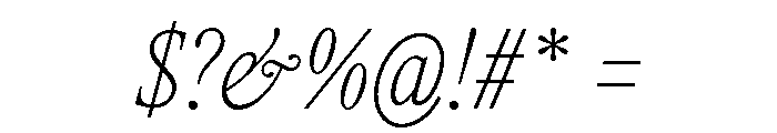 ItemsText CondensedThinItalic Font OTHER CHARS