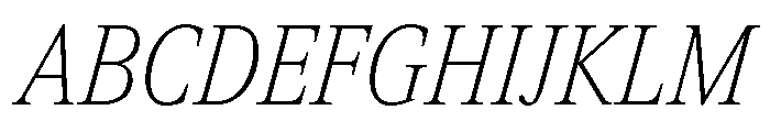 ItemsText CondensedThinItalic Font UPPERCASE