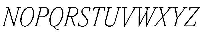 ItemsText CondensedThinItalic Font UPPERCASE
