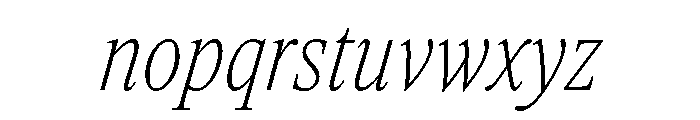 ItemsText CondensedThinItalic Font LOWERCASE