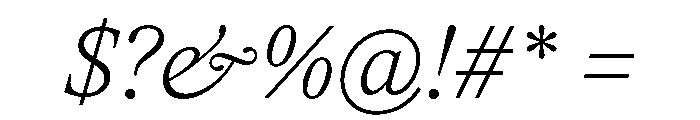 ItemsText LightItalic Font OTHER CHARS