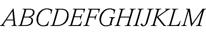 ItemsText LightItalic Font UPPERCASE