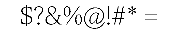 ItemsText Thin Font OTHER CHARS