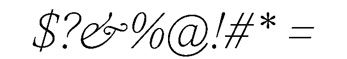 ItemsText ThinItalic Font OTHER CHARS