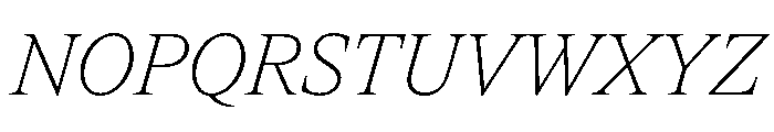 ItemsText ThinItalic Font UPPERCASE