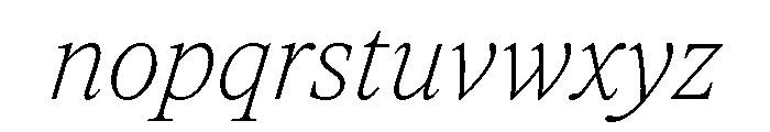 ItemsText ThinItalic Font LOWERCASE