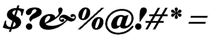 ItemsText WideBlackItalic Font OTHER CHARS