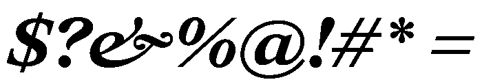 ItemsText WideBoldItalic Font OTHER CHARS