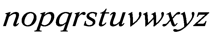 ItemsText WideBookItalic Font LOWERCASE