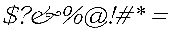 ItemsText WideLightItalic Font OTHER CHARS