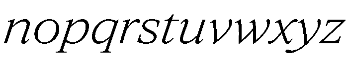 ItemsText WideLightItalic Font LOWERCASE