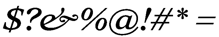 ItemsText WideMediumItalic Font OTHER CHARS